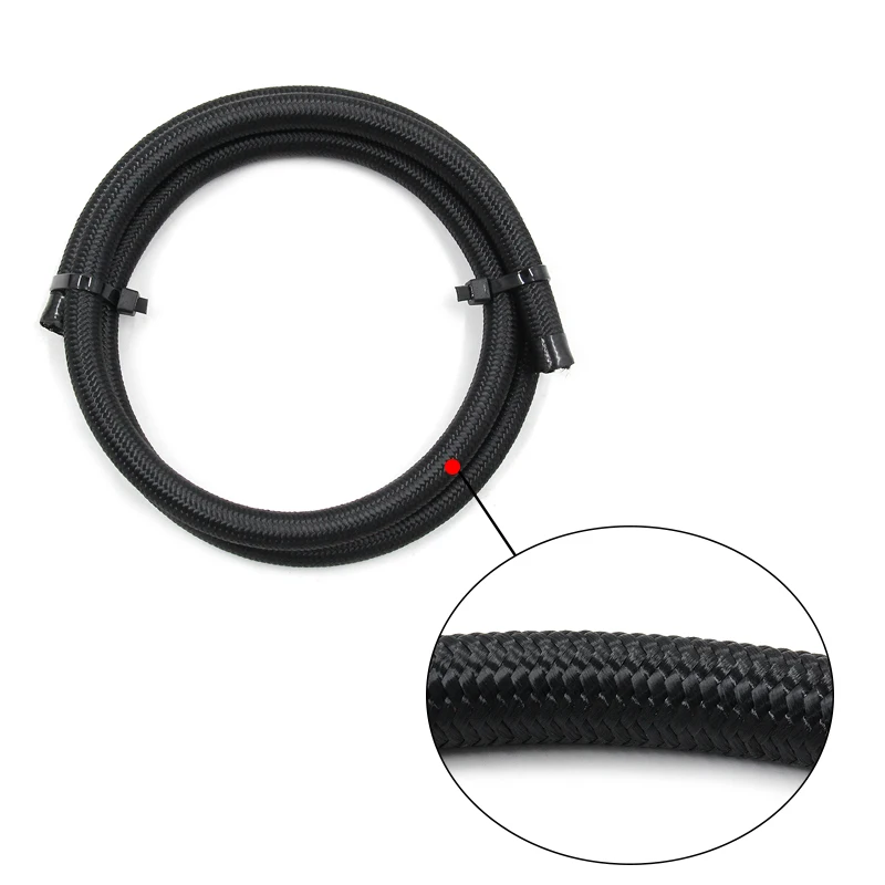 AN6 Fuel Hose Kit - 16Ft Nylon Braided Line + 10 Fitting Adapters + Clamps For Oil/Gas/Cooler - View #6