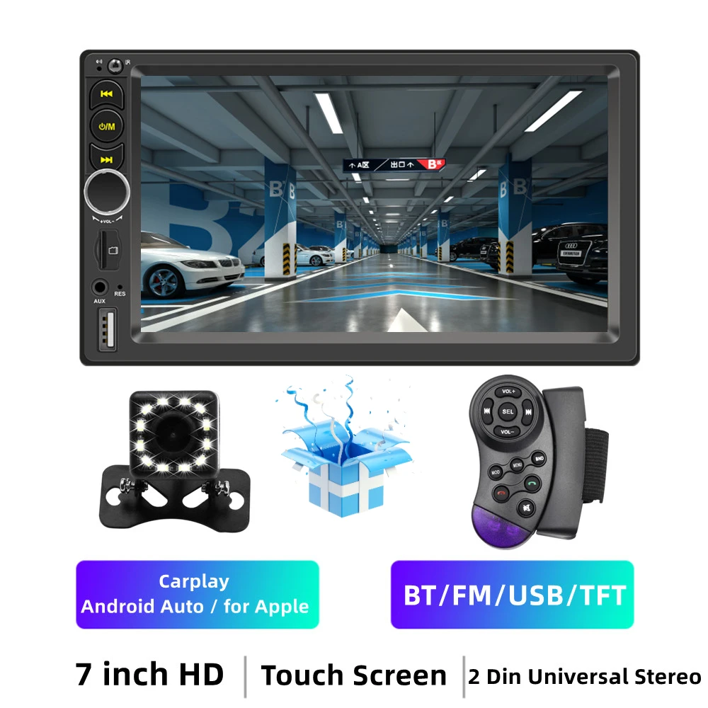 Free Shipping Android-Auto Carplay Car Radio Multimedia Video Player Autoradio Universal 2Din Stereo MP5 MP3 Audio Head Unit pioneer radio Car Radios