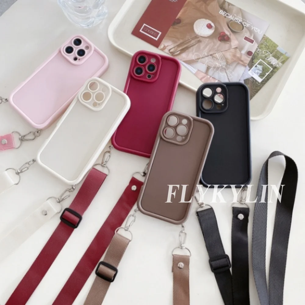 Soft Silicone Protective Phone Case with Long Back Rope