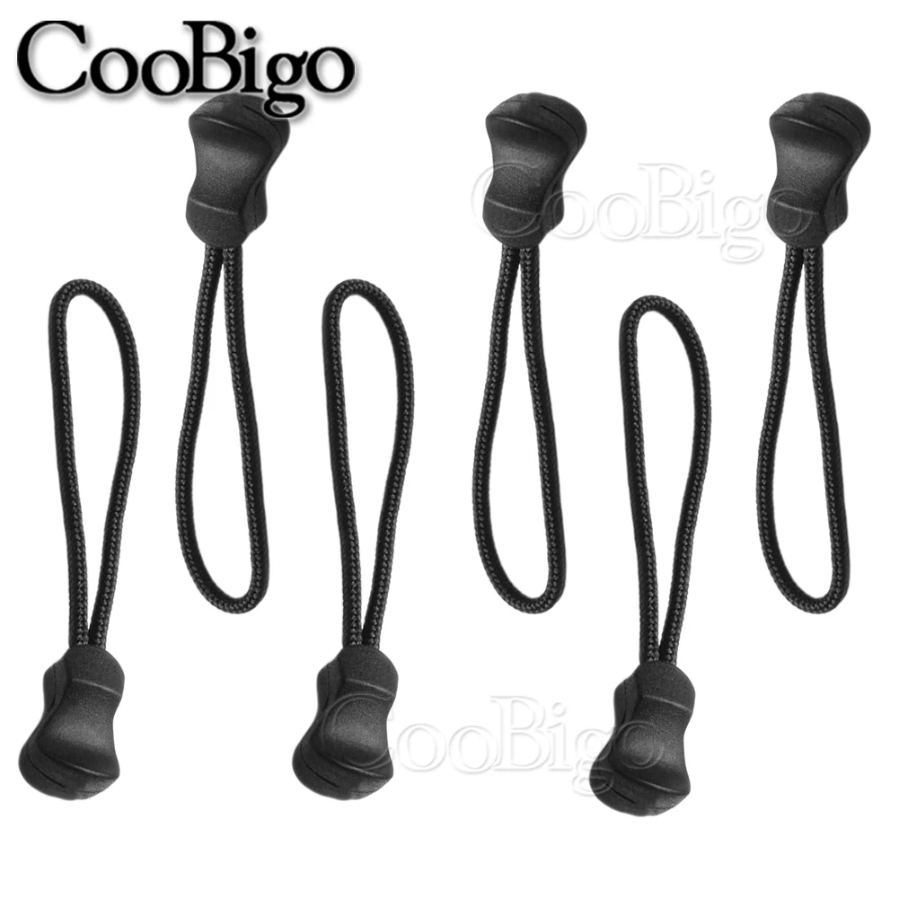 10pcs Zipper Pull Cord End Strap Lariat Replacement for Apparel Backpack Bag Sportswear Luggage Sewing Accessories Plastic