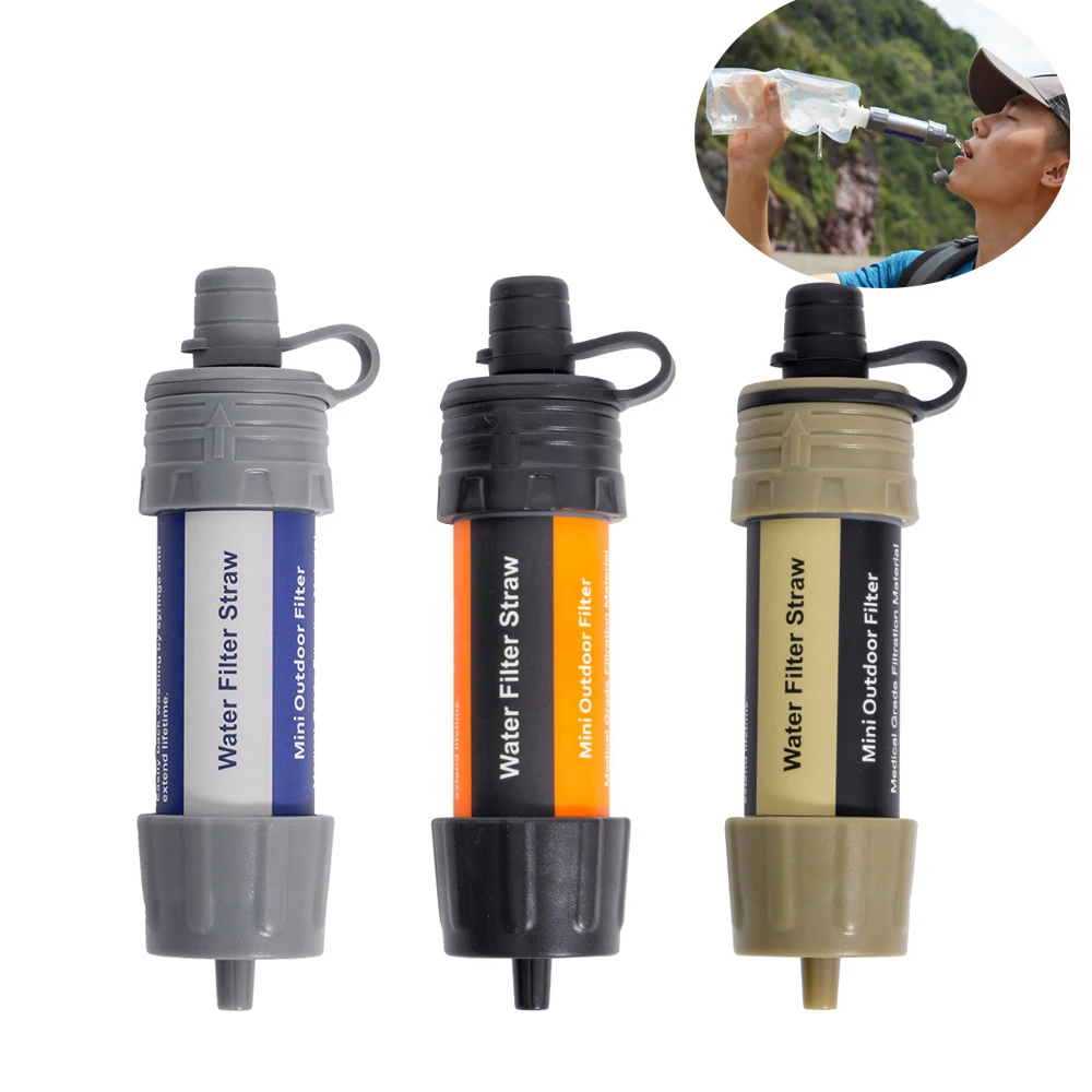 

Outdoor Survival Water Filter Straw Water Filtration System Drinking Purifier Set Emergency Tool for Hiking Camping Supplies