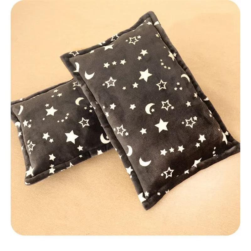 Cartoon Cute Printed Pattern Children's Pillow Protector Cover Winter Thickened Coral Velvet Pillowcase Baby Sleeping Pillowcase