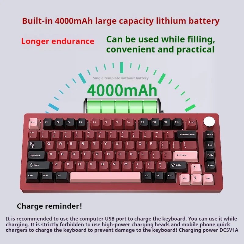 HJS AL75 V2 Keyboard Kit Customized Hot Swappable Dynamic RGB