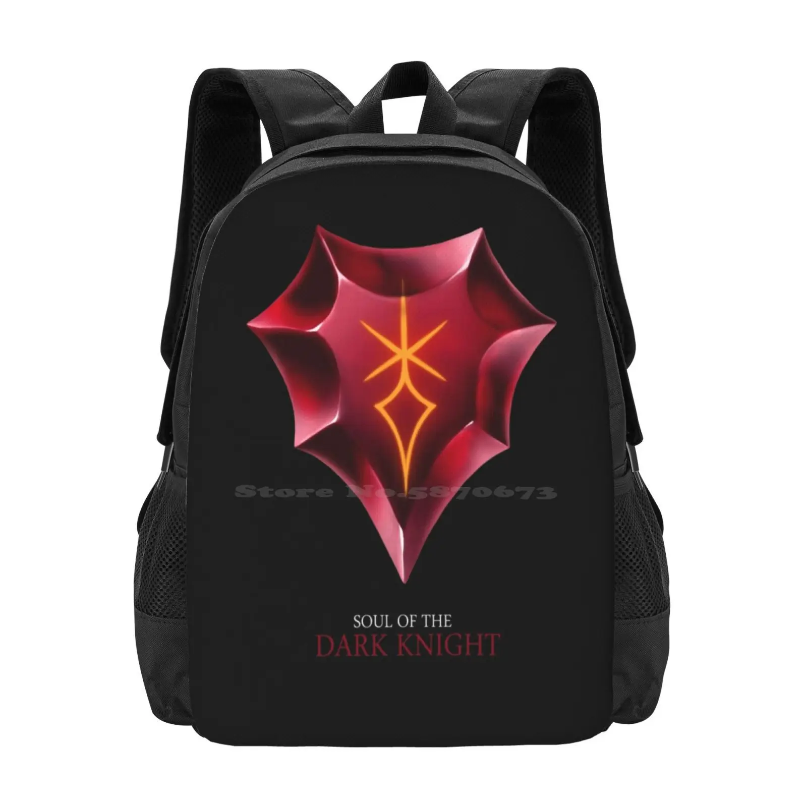 Soul Of The Dark Knight - Black Pattern Design Laptop Travel School Bags Ffsniv Final Fantasy 14Iv Mmo Crystal Gemstone Dark Knigh