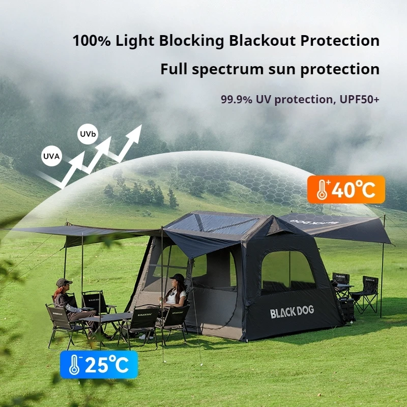 BLACKDOG Portable Automatic Inflation Blackout Camping Tent 6