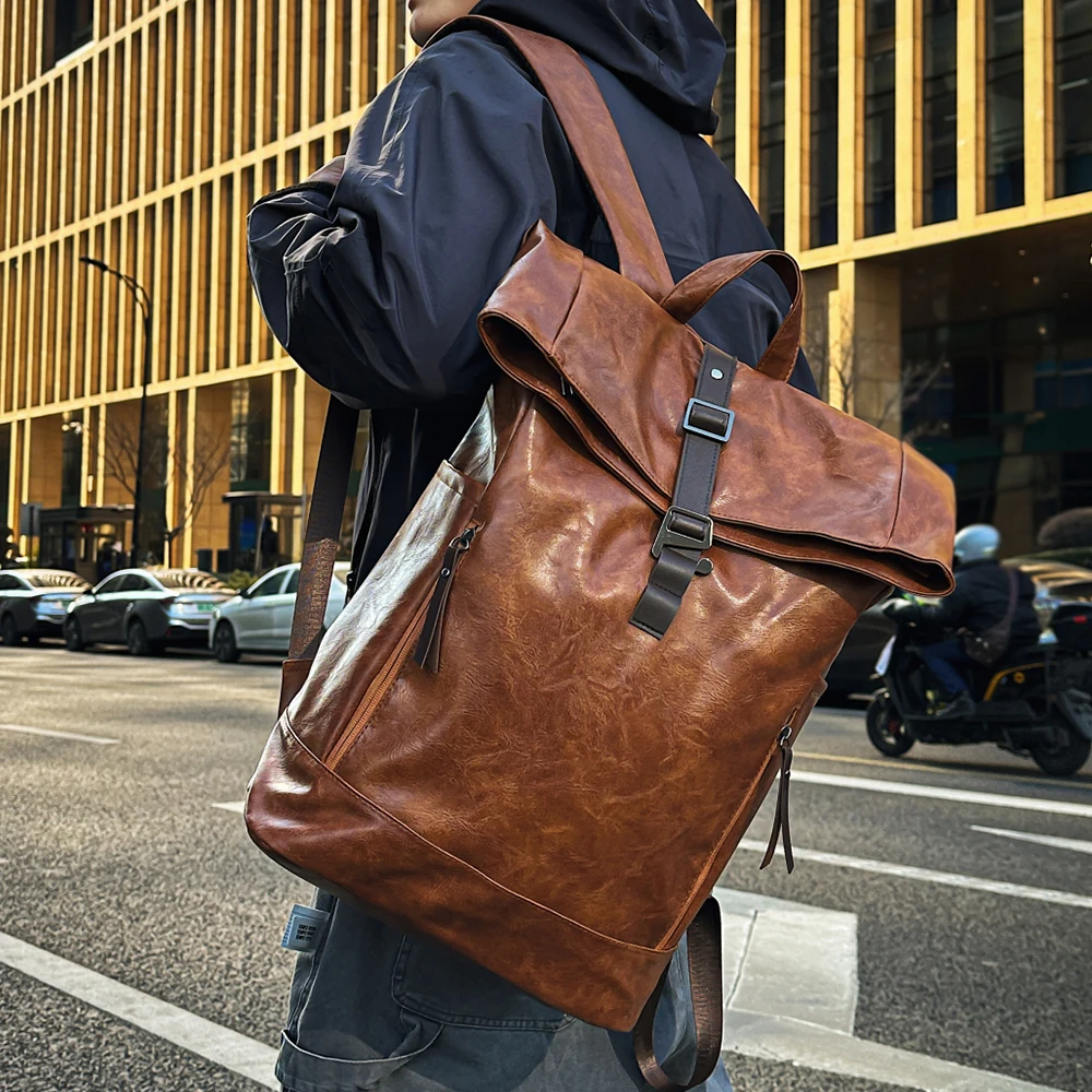 Advanced Retro Backpack for Men, Fashionable and Versatile, Trendy Brand Casual Backpack, Computer Travel Backpack