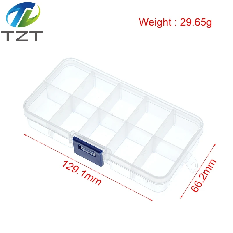 Transparent Plastic Small Box Kit with 10 Removable Grids