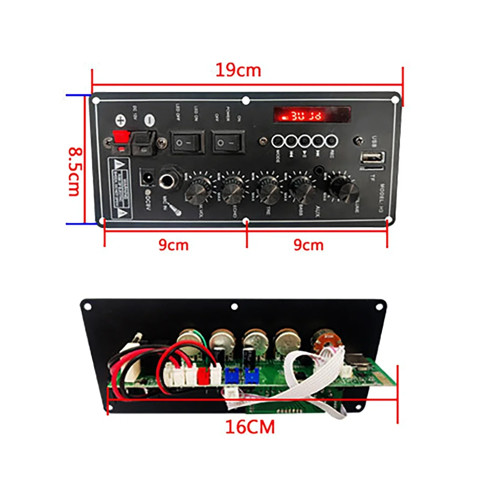 30W-120W Power Amplifier Board USB Dac FM Radio TF Player Subwoofer Amplificador 7.4V Lithium Battery Audio Power Boards amplifier board