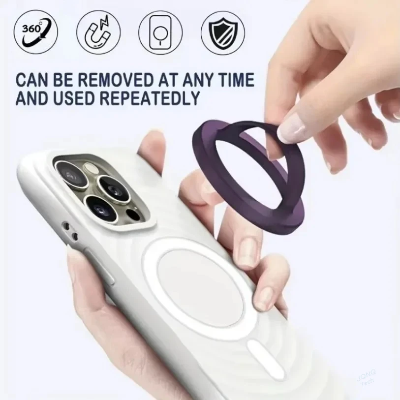 Universal Waterproof Magnetic Phone Ring Holder with Removable Grip Attachment