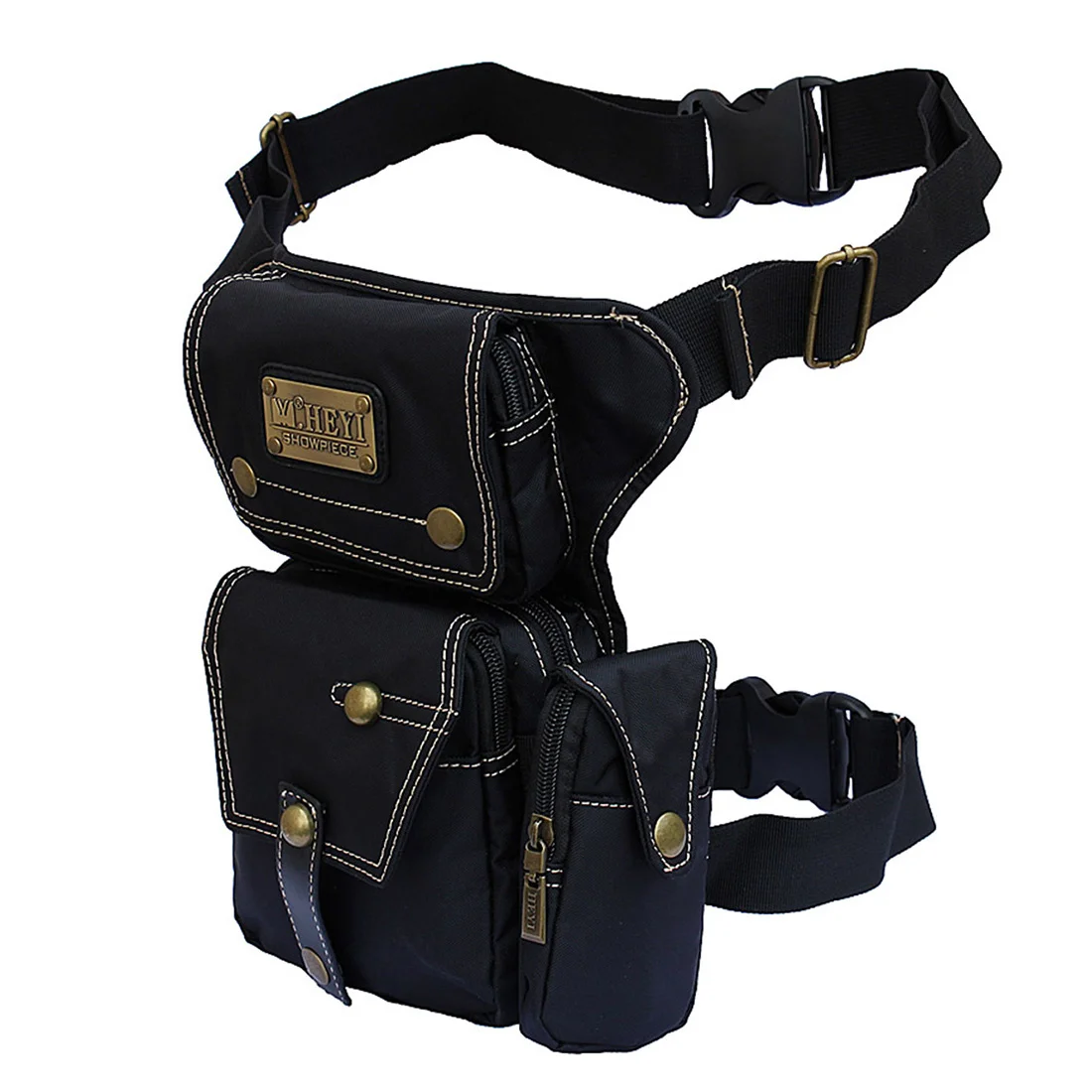 

Waterproof Nylon Men Leg Fanny Pack Bag for Motorcycle Rider Punk Rock Travel Male Messenger Shoulder Belt Waist Pack Thigh Bags