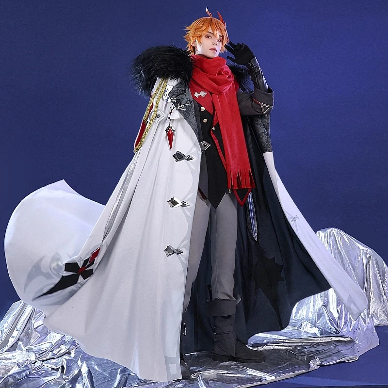 

COS-KiKi Anime Genshin Impact Tartaglia Fatui Executives Game Suit Cosplay Costume Handsome Cloak Uniform Halloween Party Outfit