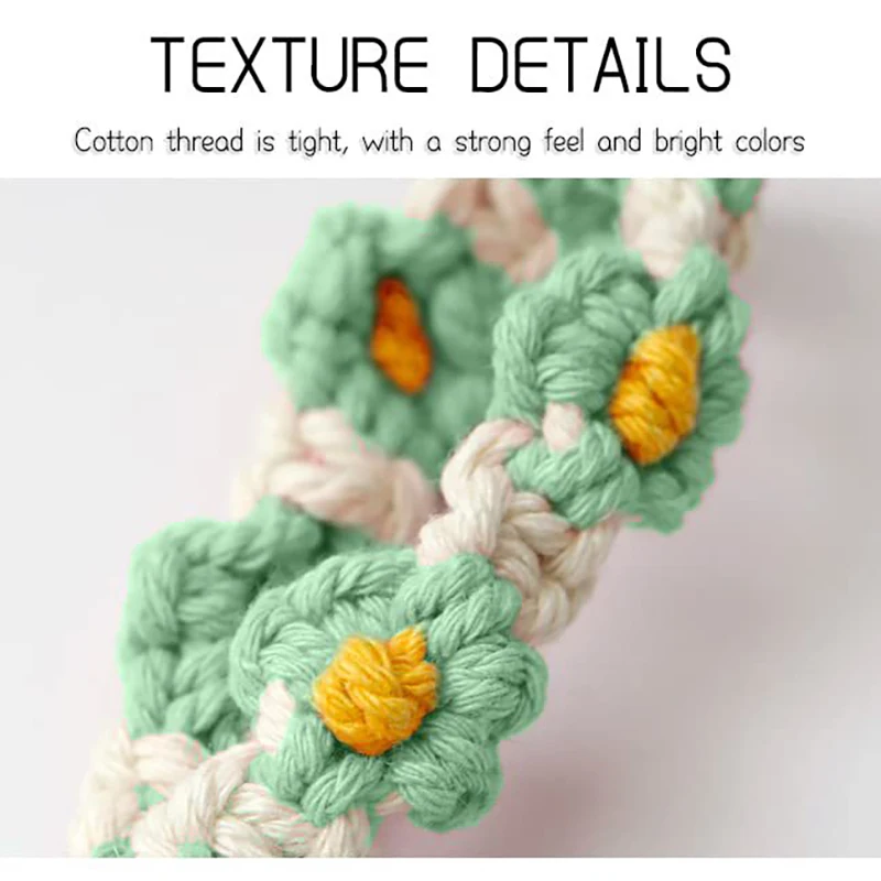 1/2PCS 보헤미안 손으로 짠 로프 키 체인 손목 스트랩 북유럽 스타일 데이지 꽃 휴대 전화 끈