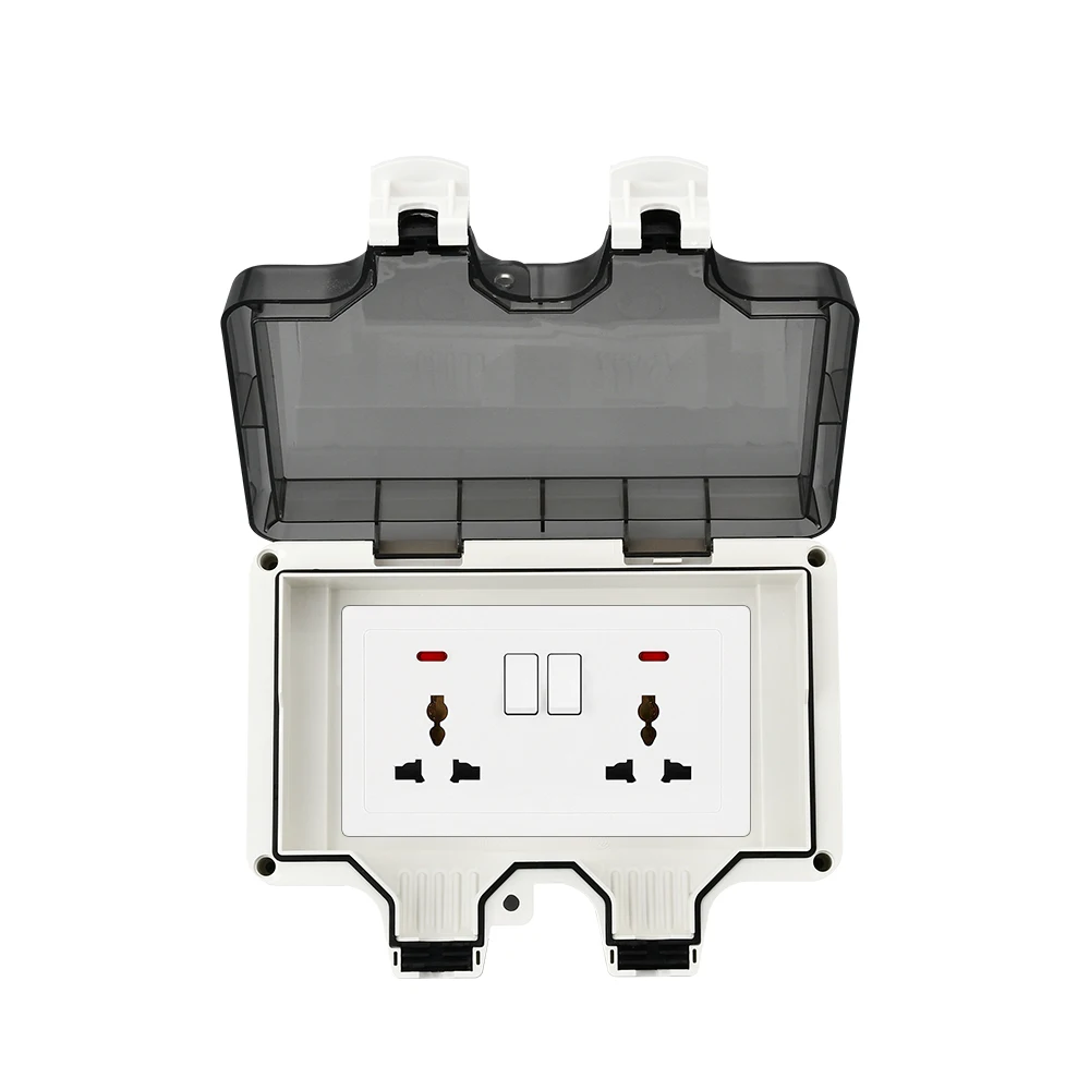 Durable Outdoor Waterproof Wall Plug, 16A, 110-250V, IP66 Dustproof