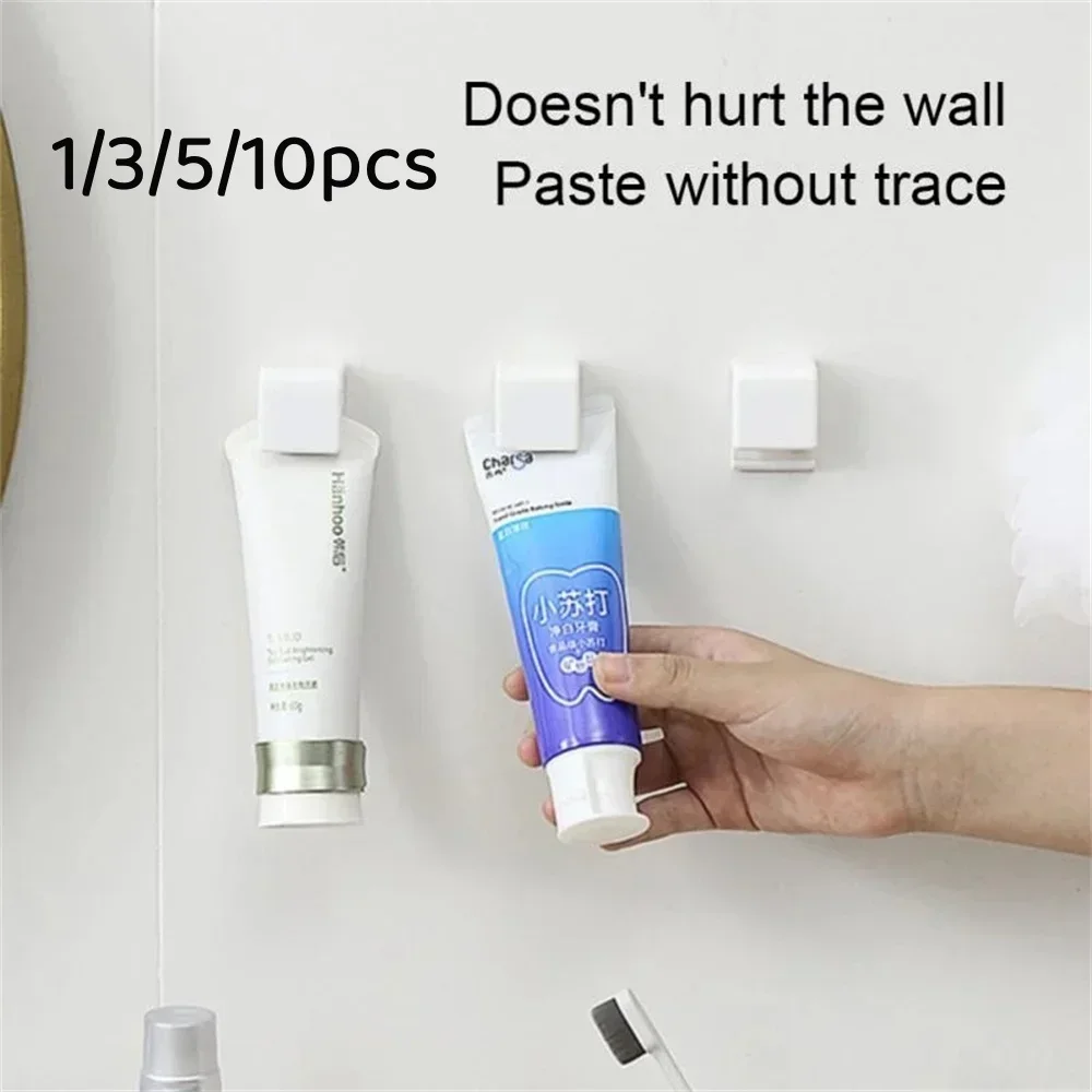 Punch-free Toothpaste Holder Wall-mounted Hook Holder Storage Rack Holders Organizer Bathroom Accessories toothpaste dispenser