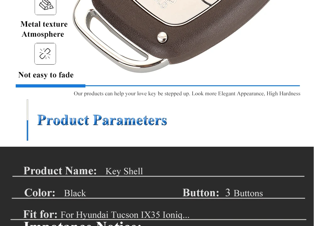 Keyforkess Shell chiave a distanza per Auto per Hyundai Ioniq Tucson IX35 ELANTRA SOLARIS I30 3 pulsanti Flip pieghevole custodia chiave automatica 12 Keyforkess Shell chiave a distanza per Auto per Hyundai Ioniq Tucson IX35 ELANTRA SOLARIS I30 3 pulsanti Flip pieghevole custodia chiave automatica - Se7f2d2d463774400bf43ead52e1d5b35k