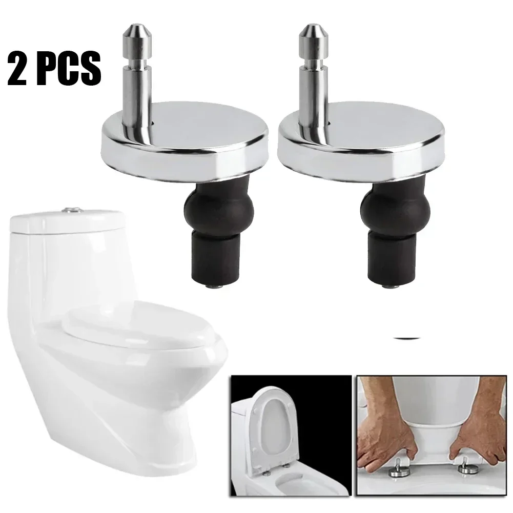 2Pcs Toilet Seat Hinges Top Close Soft Release Quick Fitting Heavy Duty Hinge Pair for Toilet Bidet Attachments toilet seat accessories toilet hinge replacement