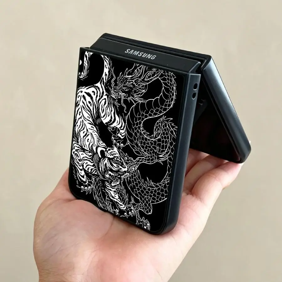 Dragon Tiger Artistic Phone Case - Elegant Back Cover Design