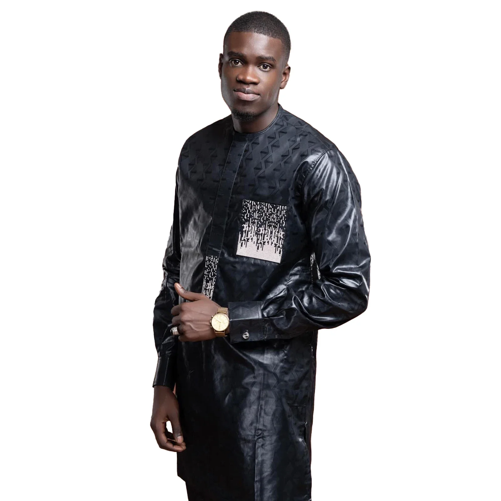 African Clothes For Man Bazin Riche Embroidery Design Top Long Sleeve 2 Piece Set african dress african men set