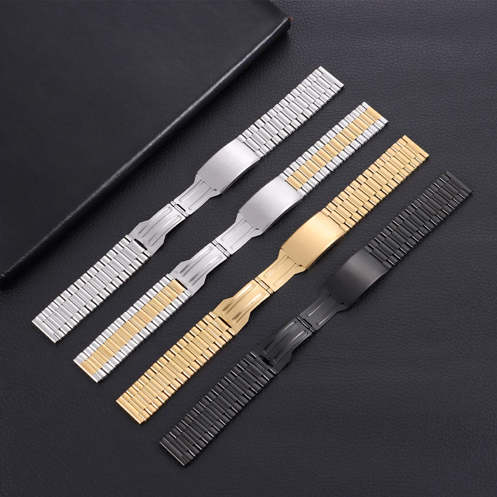 Sleek Stainless Steel Universal Watch Strap - Elegant Metal Band