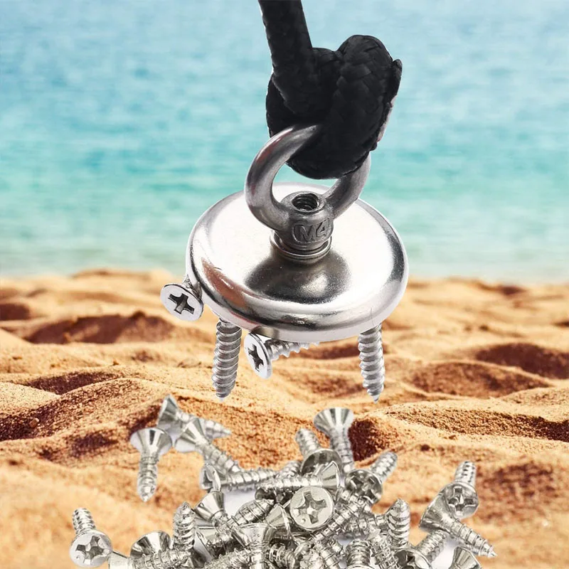 1pc Super Strong Neodymium Magnet Pot Fishing Salvage Magnets Hooks Round Powerful Magnetic Hook Sea Fishing Magnet Searcher