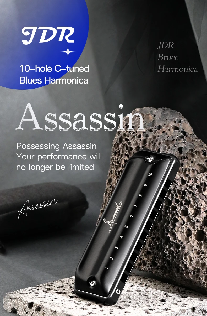 Blues Harmonica JDR C Harmonica Key of C 10 Holes 20 Tones Harps for Adults Kids Professional Beginners Mini Mouth Organ