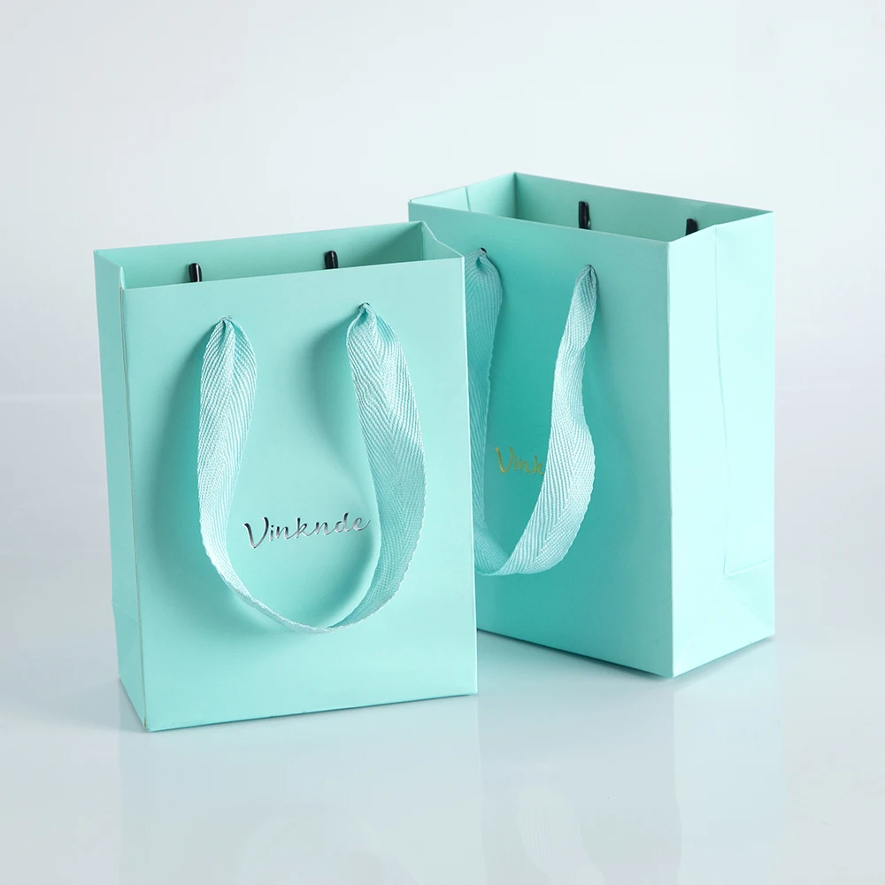 

Small Gift Paper Bags with Handles Bulk 50Pcs 12x6x16cm Custom Logo White Kraft Cardboard Tote Bags Shopping Merchandise Bags