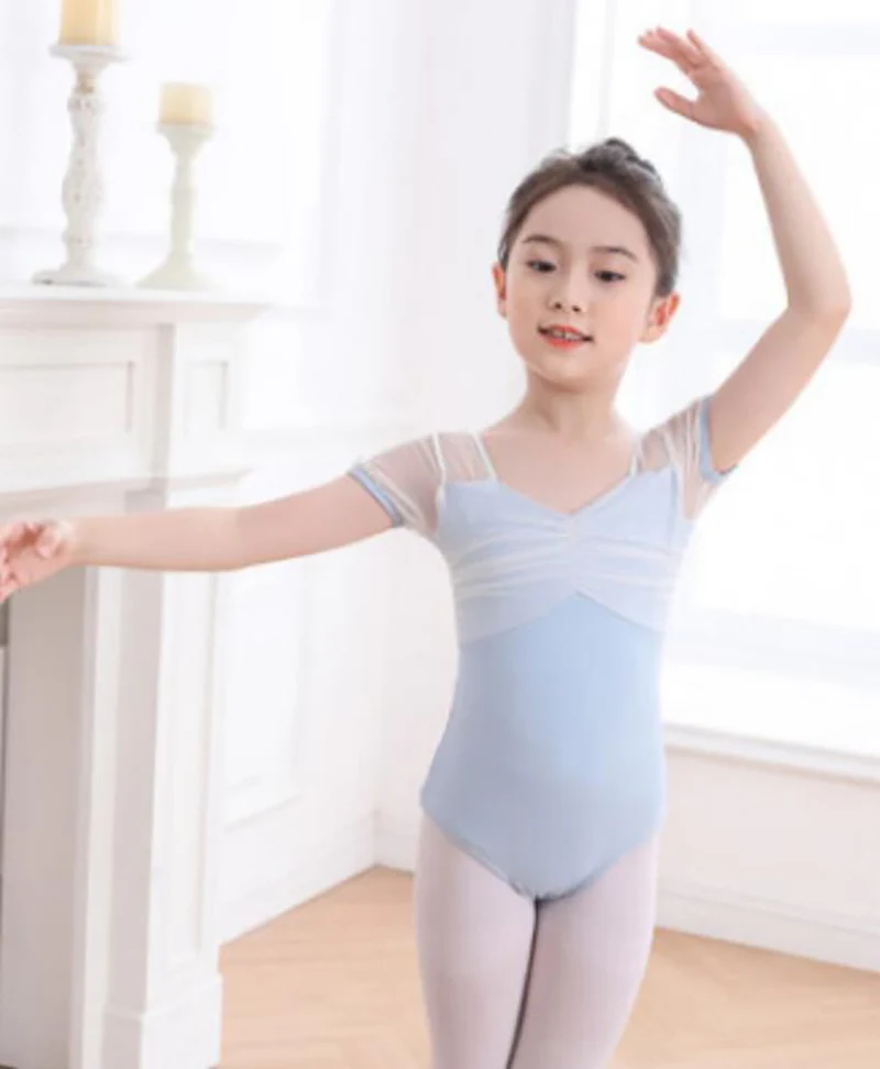 

Ballet Dance Leotard Children Sky Blue Practice Ballet Dancing Wear Girls Graceful Swan Dance Gymnastics Dance Leotards