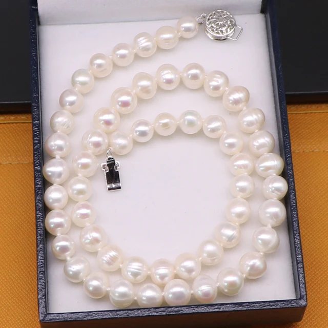 Hooz-白い淡水真珠のネックレス,6〜7mm,女性用,天然宝石用 - AliExpress