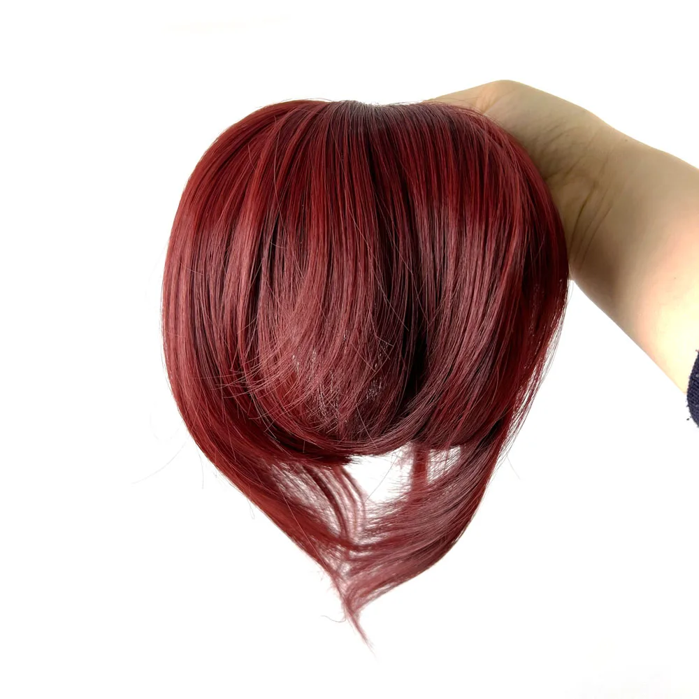 Synthetic Hair Bangs Closure Hairpieces Clip in Hair Heat Resistant Short Straight Fringe Extensions For Women