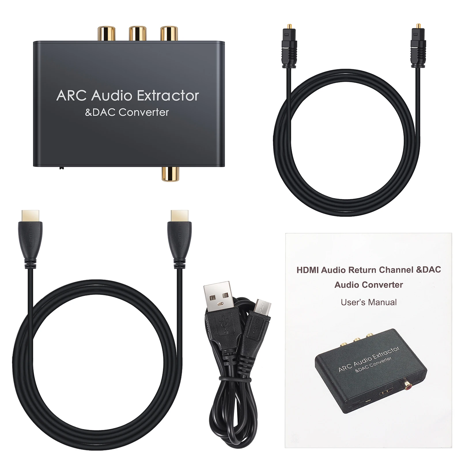 PROZOR Audio Extractor HDMI Adaptateur HDMI à Optique Ajustable en Volume  de 4K Spdif Toslink R/L (RCA) Jack Audio 3.5 mm Extractor avec 3 Modes