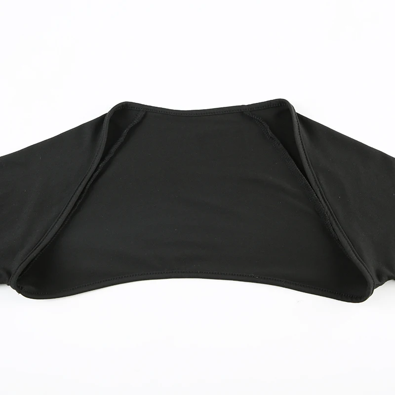 Conjunto deportivo de dos piezas, ajustado, sexy, con espalda cruzada y top corto de manga larga con costuras abiertas para mujer