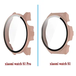 Premium Full Screen Tempered Glass Protective Shell with Hard Edge for Xiaomi watch S1 (Pink)
