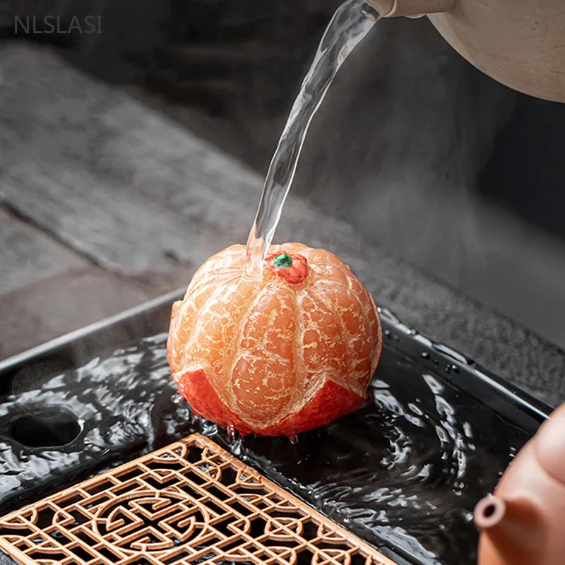 Tea Pet Ornaments Fruit Model Color-changing Tea Pet Creative Resin Tea Table Decoration Cute Flower Pot Ornaments Ceremony Supplies