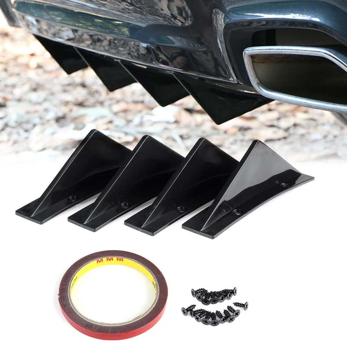

Car Auto Rear Bumper Lip Diffuser Shark Fins Aprons Universal For VW GOLF MK5 MK6 MK7 MK7.5 MK8 Fit AUDI A3 A4 A6 A7 A8 TT