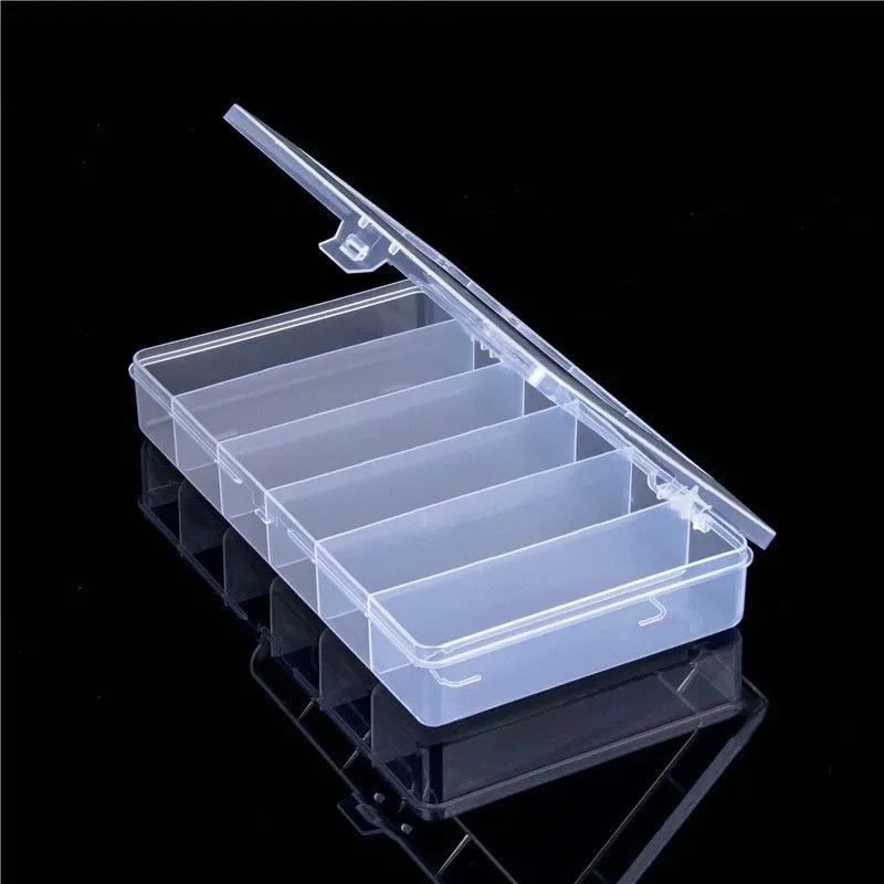 6 Grid Rectangular Storage Box PP Plastic Transparent Box Lure Fishing Gear Storage Containers Pearl Jewelry Hardware Tools 2