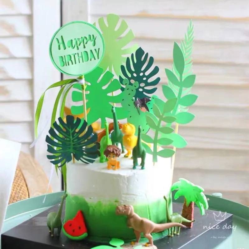Animal Cake Decor Happy One 1st Birthday Party Jungle Forest Fox Safari Squirrel Hedgehog Cake Topper Baby Shower Kids Baking