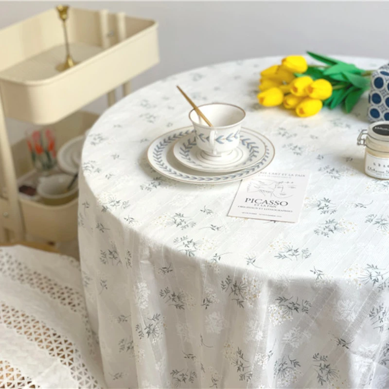 

Korean Pastoral Fresh Floral Tablecloth Placemat Tea Table Cloth Table Mat Shooting Background Cloth