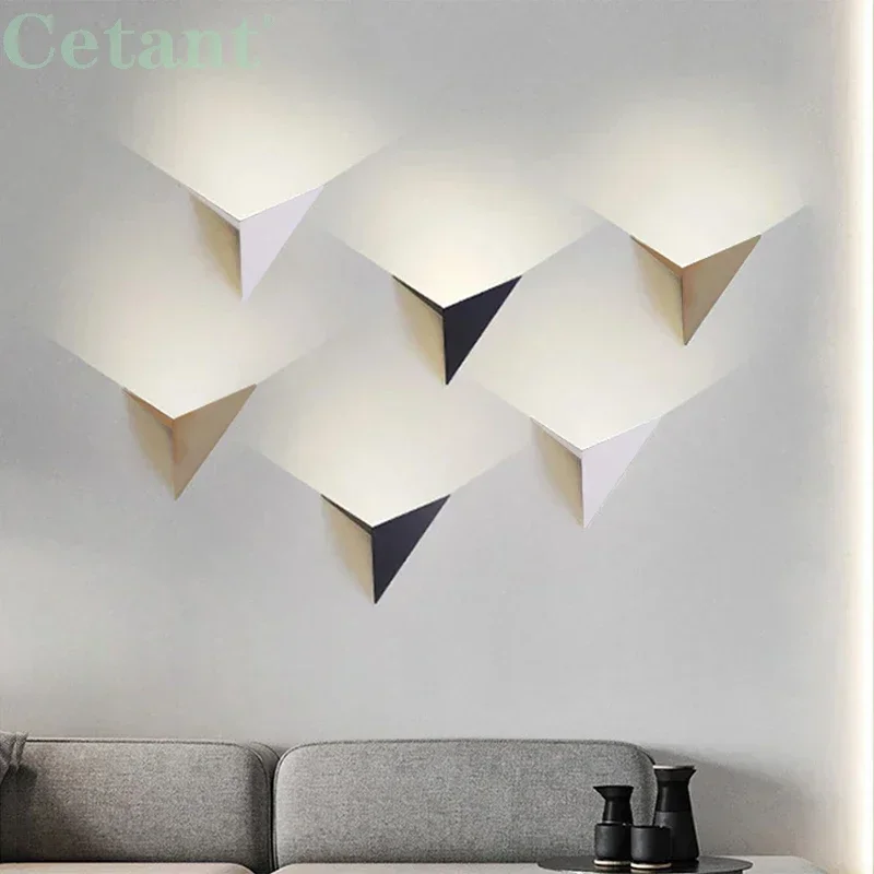 

Modern LED Wall Lamp Triangle Decoration Sconces Corridor Staircase Living Room Bedroom Balcony Wall Decor Led Lighting Lustre
