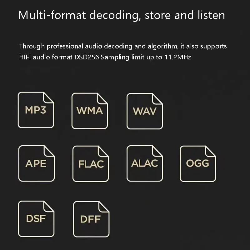 ǰ HIFI  ÷̾, MP3  5.0 , FM , HD ս  ũ, DSD256, 24 Ʈ ս ڵ
