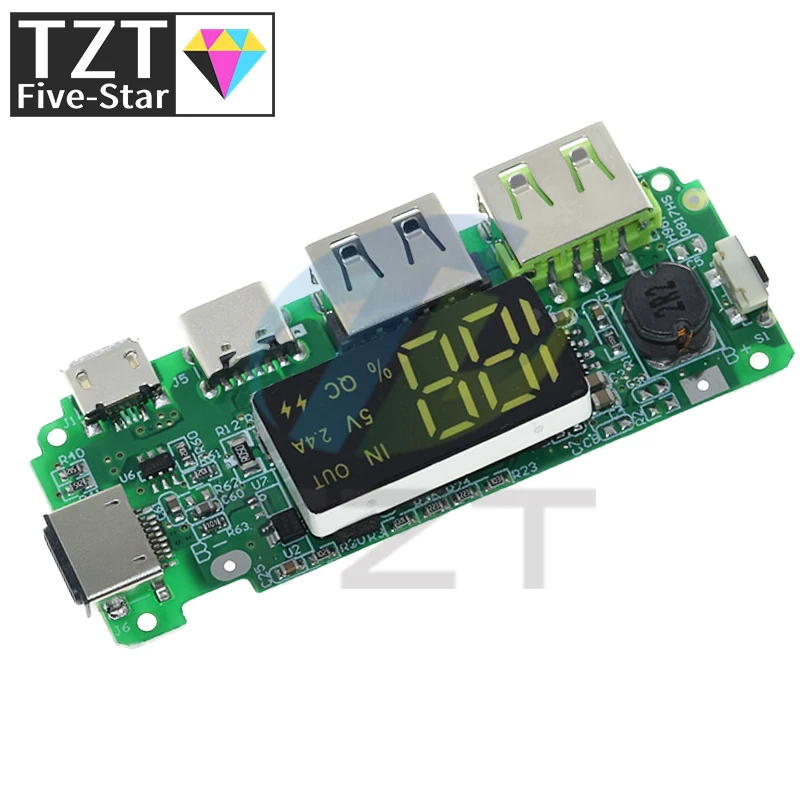 LED double USB 5V 2,4a Micro/type-c USB batterie externe Mobile 18650 Module de charge batterie au Lithium chargeur carte Protection des circuits