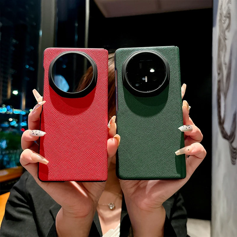 Shockproof Magnetic Hinge Leather Smartphone Case - Slim Hard PC Back, Full Protection