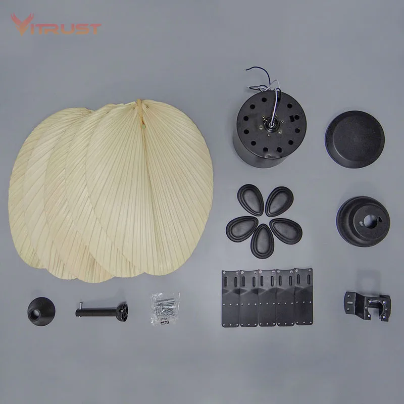 Trending Ceiling Fan 5 Palm Blades Decorative Ceiling Fans for Villa Living Room Bed Room ceiling fan