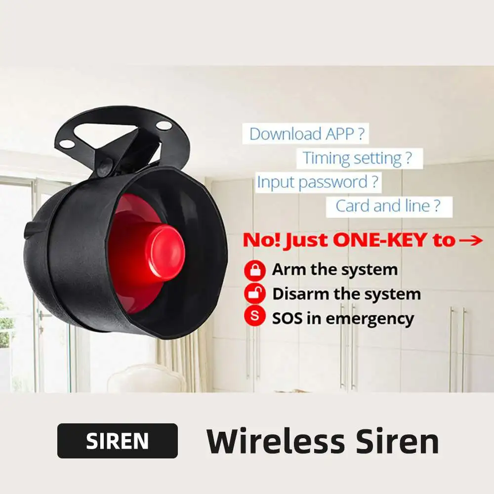 Tuya WiFi Sistema de Alarme Sem Fio Segurança Doméstica Assaltante alto Siren 433MHz Movimento Infrare Detector Sensor Porta Alexa Google Home