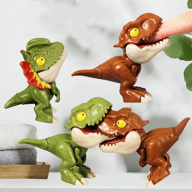 Mini Dinosaur Toys Cute Dino Model Tyrannosaurus Bite Finger Game Practical Jokes Children Gifts 6 Pcs/Lot 4