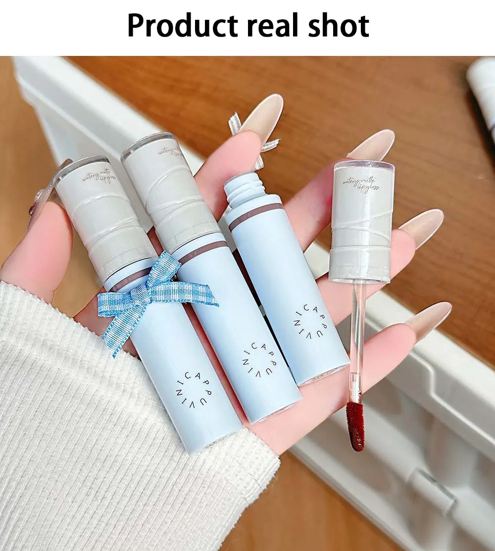 Hydrating Mirror Glossy Liquid Lipstick Reddish Brown Lip Tint_voghion.com