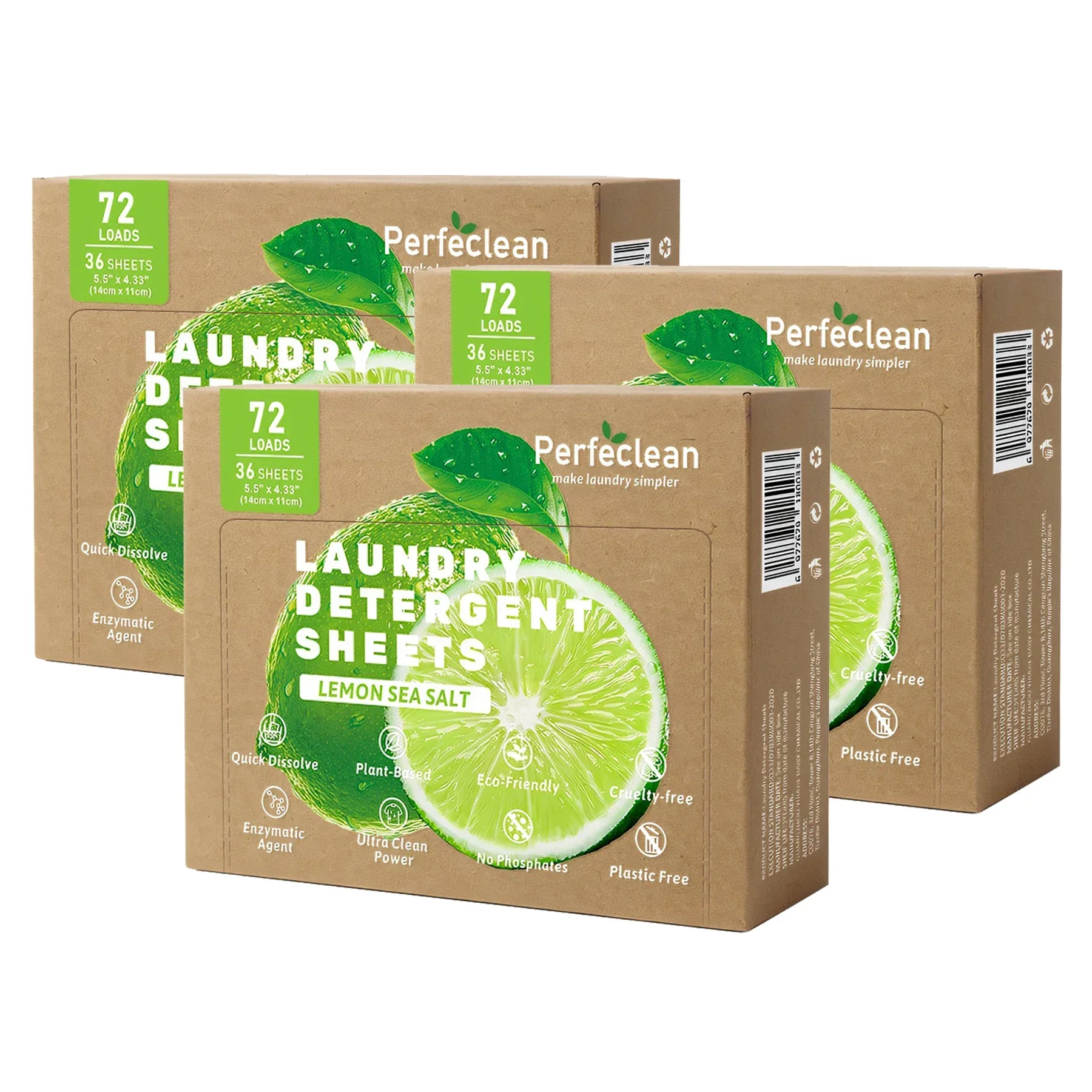 Perfeclean laundry detergent sheets 3 Packs Bundle eco friendly washing strips detergent quick dissolve laundry laundry sheets