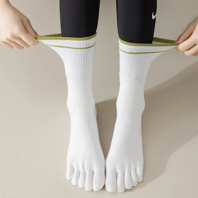 1 Pairs New Five Toe Silicone Non-Slip Yoga Socks Soft Breathable Ballet Dance Ladies Fitness Sports Sock Anti-Slip Pilates Sock 2