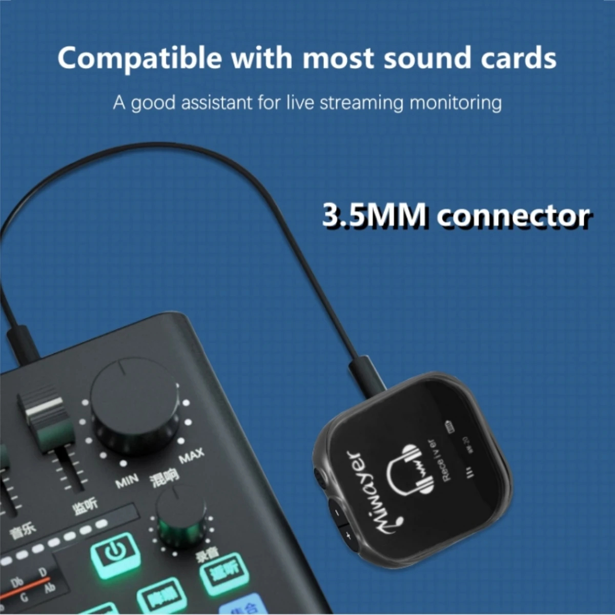 Miwayer 5.8G Wireless In Ear Monitor System Transmitter Receiver System IEM with Transmitter Receiver Automatic Pairing wireless earphone monitor