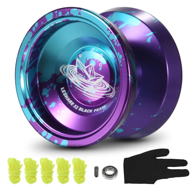 LESHARE Yoyo Ball Aluminum String Trick YoYo Balls Competitive Yo Yo Gift with Bearing Strings and Gloves Classic Toys 1