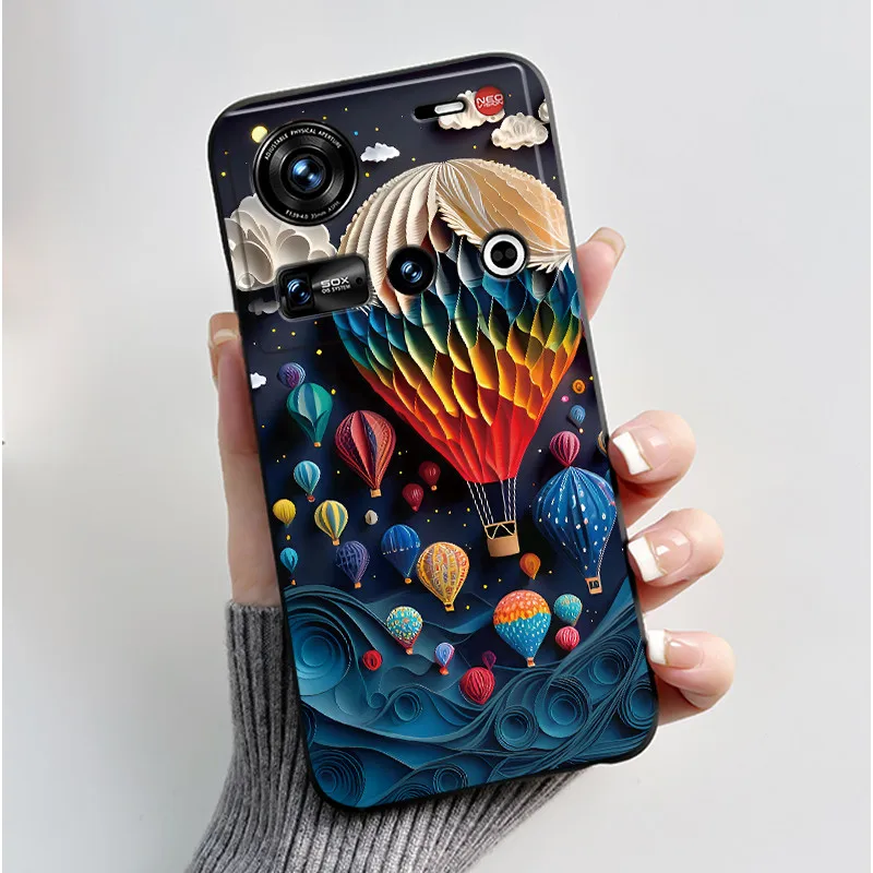 Aesthetic Fashion Cute Cat Black Matte Soft TPU Phone Case Cover